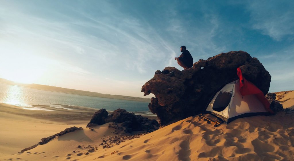Tarik and his tent somewhere in Dakhla Tarik Raiss The Sound Of Living