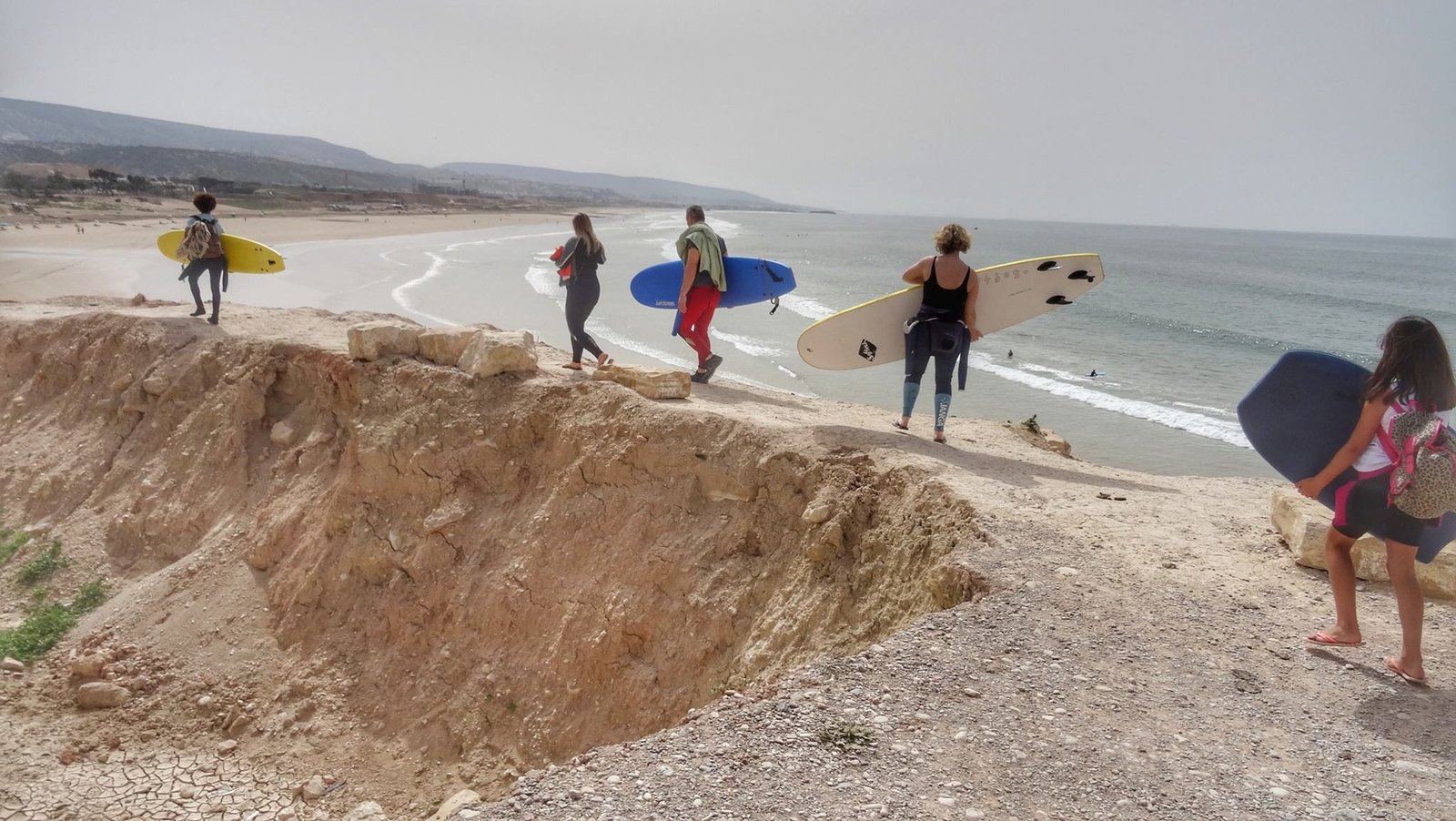 On the way for the first surfing class amayour